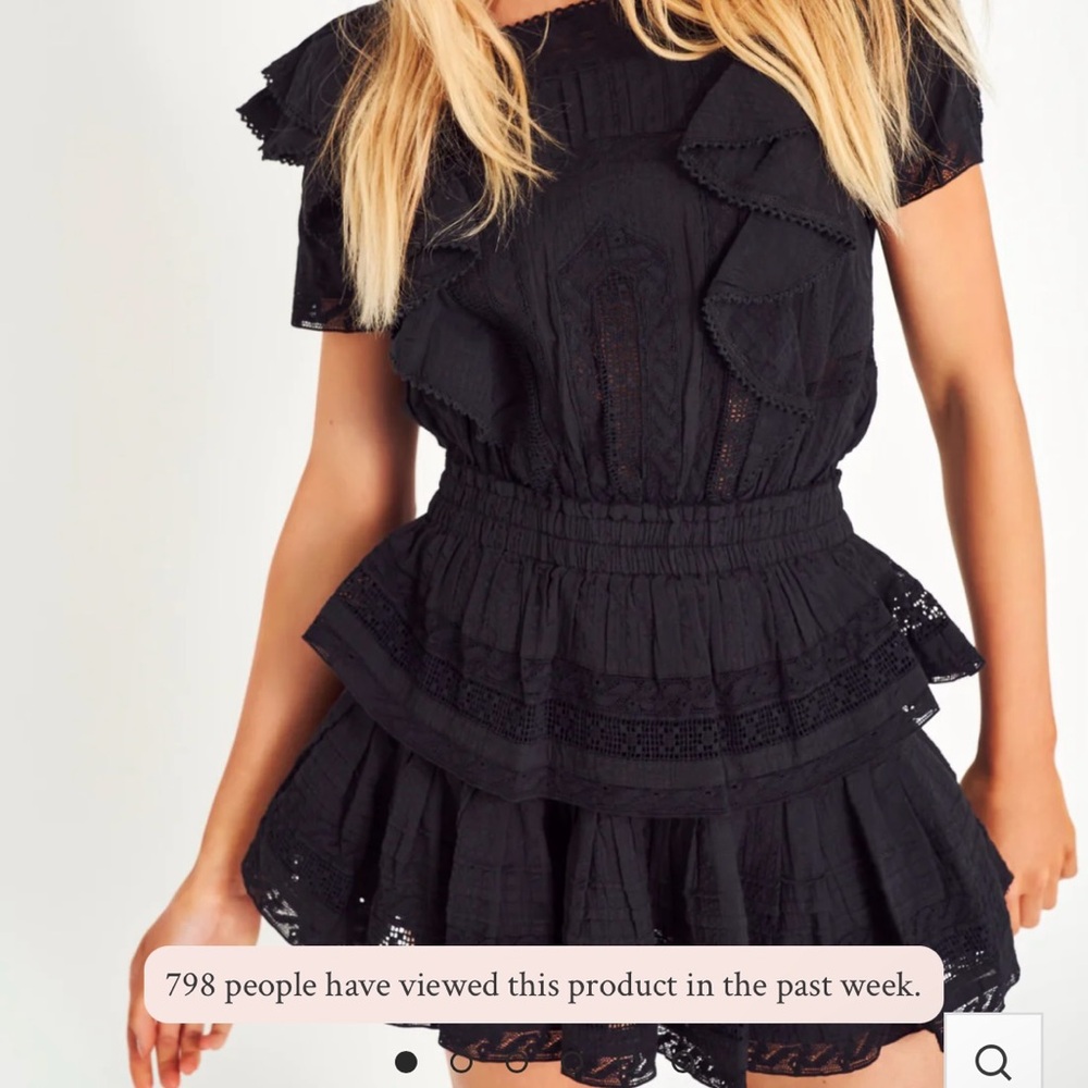 Loveshackfancy Stella Black Ruffle Dress
